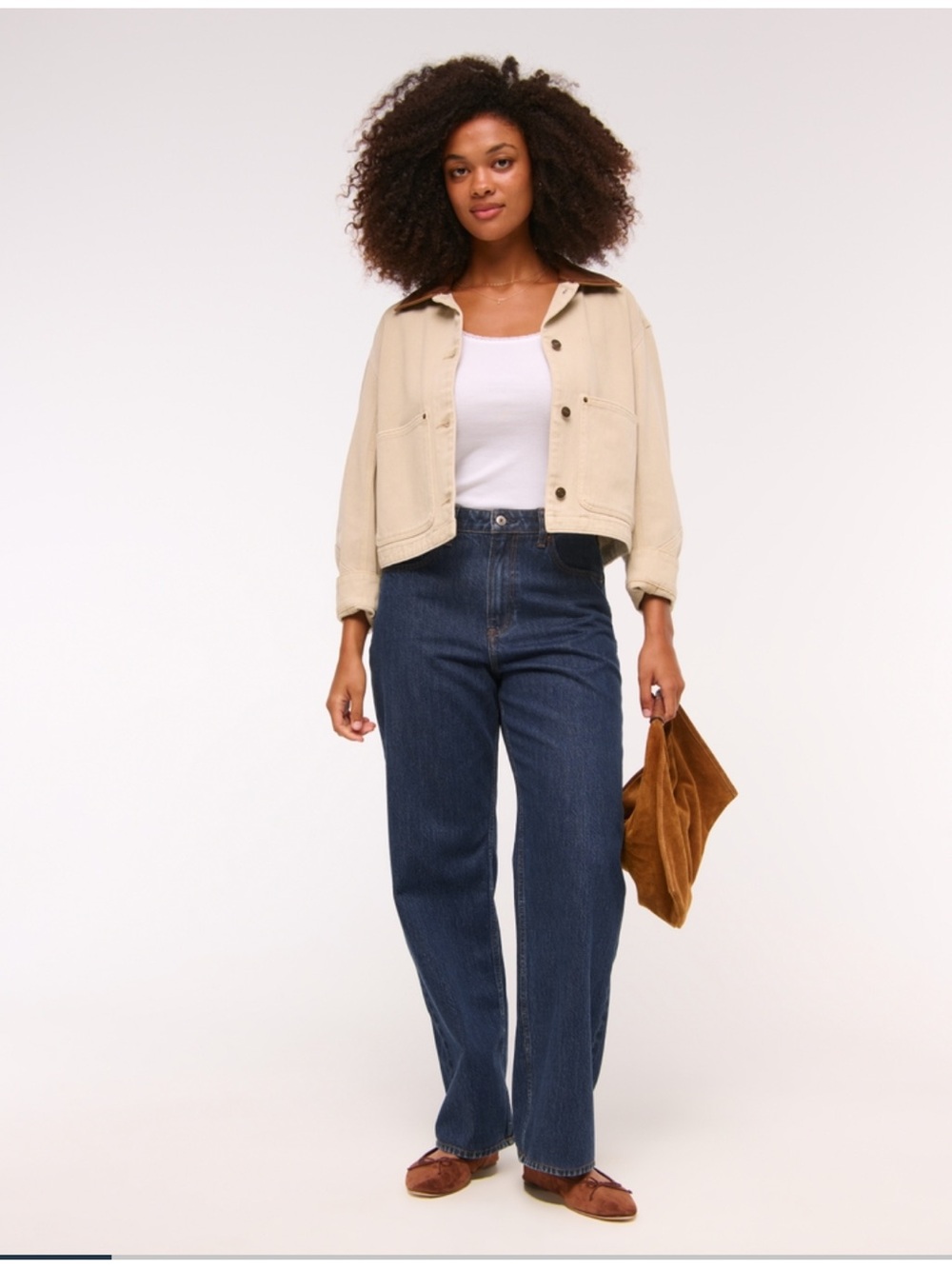 Abercrombie & Fitch Dark Wash Curve Love Loose Jeans